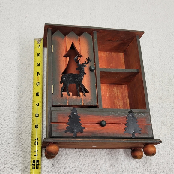 Deer and Pine Trees Cottage Cabinet - Picture 7 of 8